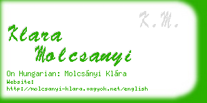 klara molcsanyi business card