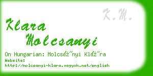 klara molcsanyi business card